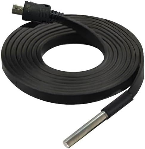 DS18B20 Temperature Probe, Refrigerator Temperature Sensor, Remote Monitoring in Extreme High or Low Temperature Condition (3m flat)...