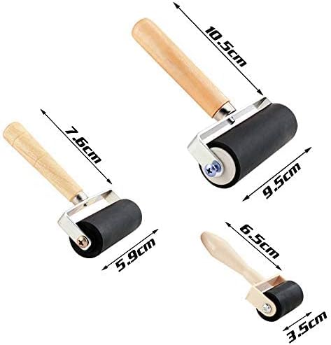 3 Pack Rubber Roller - Brayer Rollers with 3 Size for Crafting Brayer Rollers for Printmaking Brayer Tool Paint Brush Ink Applicator Art Craft Oil...