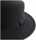 Fashion Black Wool Blend Flat Brim Elegant Fedora Hat Panama Style Bowler Cap Jazz Hat with Belt for Winer Autumn...