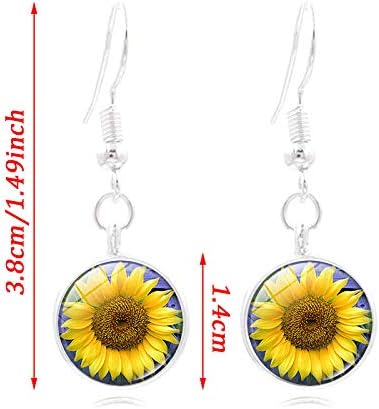 Yellow Sunflower Pendant Necklace Earrings Bracelet Inspirational Sunflower Necklace for Women Charm Sunflower Drop Earrings Spring Flower Jewelry...