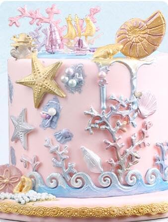 Seaweed Seashell Coral Conch Starfish Silicone Mold,Marine Theme Fondant Mold for Chocolate Candy Cake Decoration Polymer Clay Cupcake Cookie Jell...