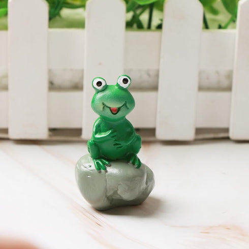 3Pcs Animal Sculpture Frog Ornament Turtle Resin Statue Animal Statue for Micro Landscape Flowerpot Lawn Yard Garden Fish Tank Ornament...
