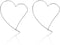 925 Sterling Silver Big Large Heart Hoop Earrings Threader Earrings for Women Thin Wire Lightweight 50mm for Women...