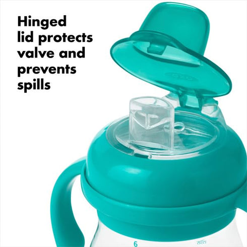 OXO Tot Transitions Soft Spout Sippy Cup with Removable Handles, Teal, 6 Ounce...