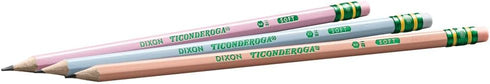 Ticonderoga Wood-Cased Pencils, Pre-Sharpened, 2 HB Soft, Pastel Colors, 18 Count...