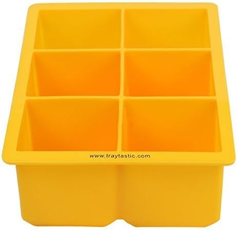 Traytastic! Silicone Large Square Ice Cube Tray Mold - Great for making Large/Giant Ice Cubes approximately 2" x 2" x 2" in size....