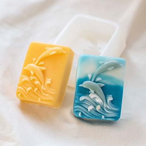 Silicone Soap Mold Dolphin Embossed Handmade Soap Decoration Moulds DIY Plaster Candle Molds Fondant Cake Crafts...