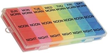 7-Day Pill Box Organizer 3 Times A Day Morning Noon and Night Medi Planner...