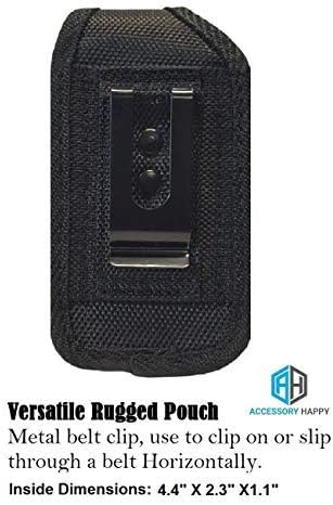 Military Grade Cell Phone Case,Rugged Pouch Holster Nylon Metal Clip Belt Flip Phone Case Fits Kyocera Cadence S2720, DuraXTP, DuraXV LTE, DuraXV ...
