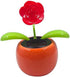 Solar Powered Dancing Flower Swinging Animated Dancer Toy Car Decoration for Car Dashboard Office Desk Decoration - Rose...