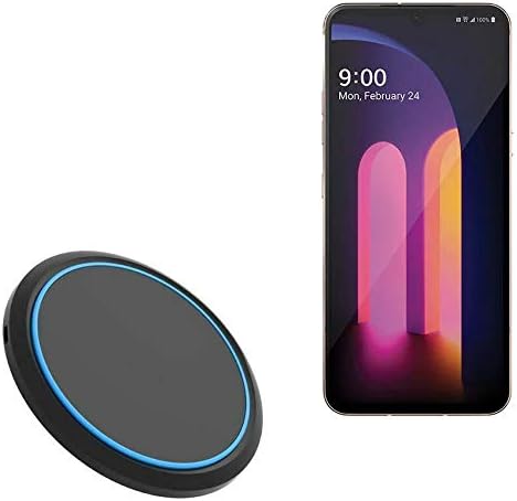 BoxWave Charger Compatible with LG V60 ThinQ 5G (Single Screen) - SwiftCharge PowerDisc Wireless Charger (15W), Qi Wireless 15W Circular Desktop C...