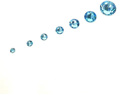 AD Beads 1440 Pieces Mixed Size Glue on Quality Glass Flatback Rhinestones Round Crystal Gems (05 Aquamarine)...