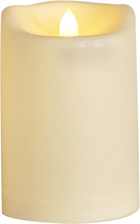 Outdoor Waterproof Flameless Candle with Timer - Flickering Large Plastic Battery Operated LED Lantern Light Bright Resin Electric Pillar for Outs...