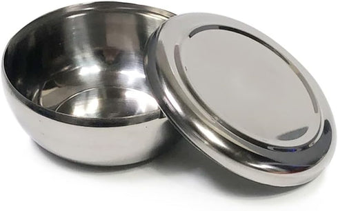 Stainless Steel Korean Kitchen Restaurant Dinner Soup Rice Bowl & Cover 2 Sets...