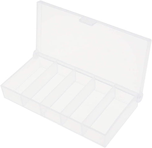OriGlam 9.5cm / 3.74inch 5 Grids Clear Plastic Organizer Box Storage Container Box, Storage Clear Jewelry Box, Plastic Bead Storage Container Orga...