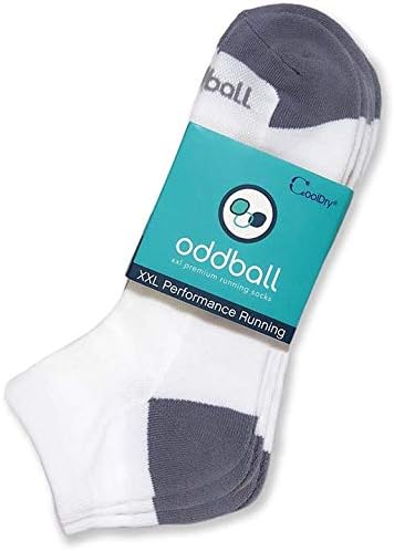 Men's Performance Running Socks – XXL Size 15–18 – 3-Pack Cushioned, CoolDry Quarter Socks for Big Feet Comfort...