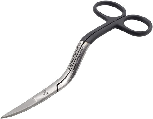 Bent Handle Curved Embroidery Scissors 6 Inch Curved Applique Scissors for Machine Embroidery & Fabric Stitches by Artman Instruments...