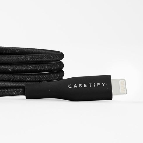 CASETiFY Powerthru USB-C to Lightning Cable (1m/3.3ft) - Black...