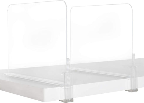 Richards Homewares Acrylic Shelf dividers 2 Pack- Closet Organizer and Storage for Purses, Sweaters, Clothes or Books - Clear Separators for Bedro...