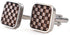 Mens Rounded Square Black Walnut Wood Carved Plaid French Cufflinks,16 * 16mm,2pcs Pack...