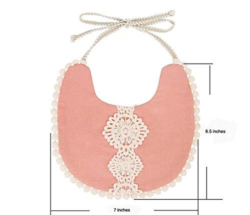 GZMM Baby Bib For Girls,Reversible Waterproof Handmade Natural Cotton Baby Drool Bib 0-12 months 3 Pack...