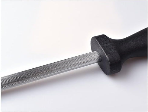 Carbon Steel Knife Sharpener Rod, Professional Honing steel sharpening Stick for home/hunting with immediate sharpening results 10 inch...