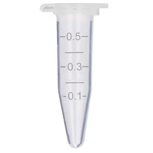 stonylab Micro Centrifuge Tubes, 0.5ml Polypropylene Graduated Clear Plastic Centrifuge Vials with Flat-Top Snap Cap, Pack of 500 (0.5ml, 500 Pack...