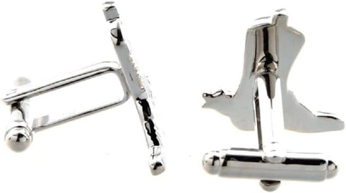 Cowboy Boot Stirrups Pair Cufflinks in a Presentation Gift Box & Polishing Cloth...