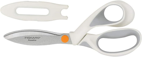 Fiskars SoftGrip PowerCut Fabric and Mixed Media Scissors - 8" Heavy Duty Scissors for Fabric, Cardboard, Cork, Decorative Metal and Foam Cutting ...