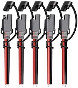 iMESTOU 16AWG SAE Cables SAE Power Extension Cable 2 Pin Quick Disconnect DC Connector Cord Plugs 12V 30CM with Waterproof Caps for Motorcycle Car...