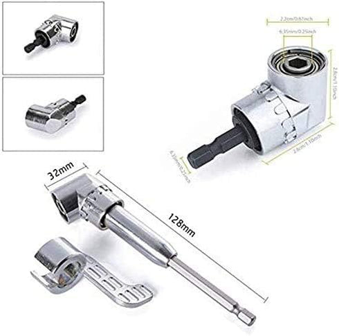 105 Degree Right Angle Driver Angle Extension Power Screwdriver Drill Attachment, 1/4 inch Flexible Angle Extension Bit Kit for Screwdriver &Drill...