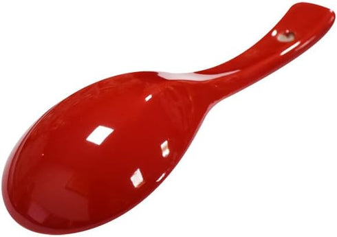 6 pcs Red Soup Spoon Round-Bottom Asia Porcelain Ceramic Rice Spoons Chinese Won Ton Spoons for Home Kitchen Restaurant...