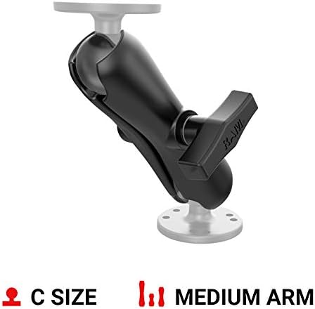 RAM Mounts Double Socket Arm RAM-201U Medium Arm Compatible with RAM C Size 1.5" Ball Components...