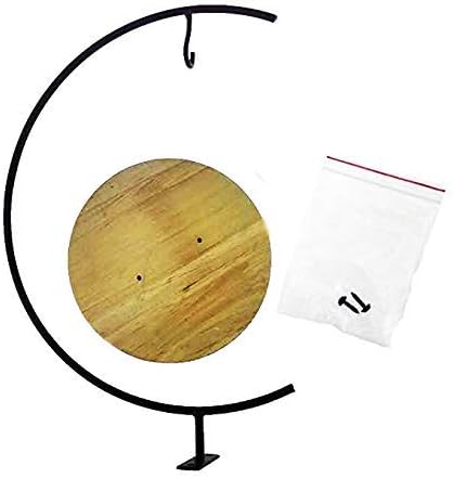 Archi G-Shaped Ornament Display Stand Iron Pothook Stand for Hanging Glass Terrarium/Picture with Wood Base (Iron Stand with Wood Base)...
