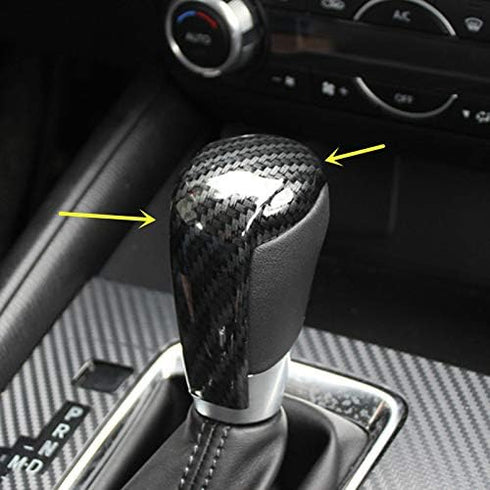 Sport Style Carbon Fiber Print Gear Shift Knob Cover Trim for Mazda 2 3 6 CX-3 CX-5 CX-9...