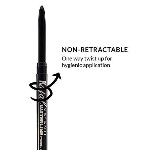 VASANTI Kajal Waterline Eyeliner Pencil - Long-lasting, Waterproof, Smudge-proof, Safe for Sensitive Eyes, Waterline Eye Liner - Opthalmologist Ap...