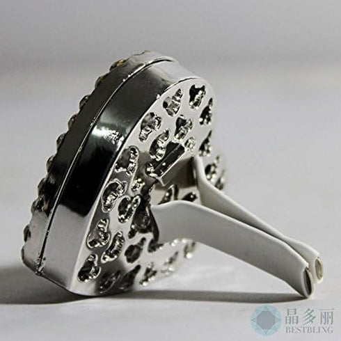 Crystal Sparking Heart Shape Natural Car Vent Clip Air Freshener For Auto (Silver)...