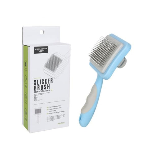 Dog Brush Cat Brush,Pet Grooming Brush,Self Cleaning Cat Dog Slicker Brushes with Smooth Handle, Removes Loose hair & Tangles,Skin Friendly & Prom...