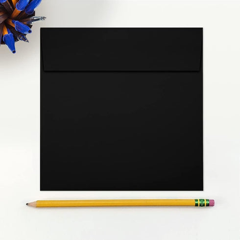 LUXPaper Square Invitation Envelopes | Peel & Press | 6" x 6" | Midnight Black | 80lb. Text | 50 Qty...