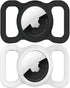 Two Pack - Black & White - Protective Airtag Case for Dog Collar, Pet/Dog Collar Holder Case Compatible with Apple AirTag, Waterproof Airtag Loop ...