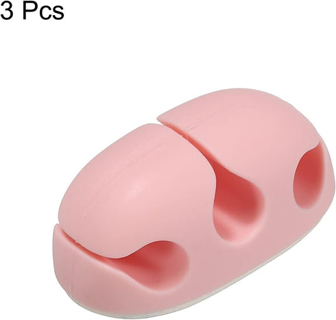 MECCANIXITY 3pcs Cable Clips Cord Organizer for Desk, 3 Slots Silicone Adhesive Cord Holders Organizer Cable Management for USB Charging Cable, Pi...