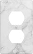 White Gray Marble Duplex Outlet Cover Plate Decorative Receptacle Wall Plates Lightswitch Electrical Outlet Faceplate for Bathroom Kitchen Bedroom...