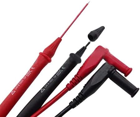Retractable PVC Tip Test Lead Set, Right Angle,adjustable length Red+black...