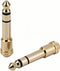 S-6 ?2PACK? Gold Plated 6.35mm (1/4 inch) Male to 3.5mm (1/8 inch) Female Stereo Audio Jack Adapter for Aux Cable, Guitar Amplifier, Headphone, Di...