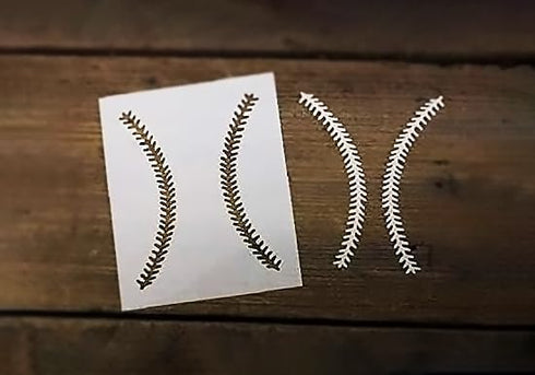 Baseball Threads Stitches 7x6 inch Airbrush Mylar Stencil Reusable and Crafts Scrapbooking Painting on The Wall Wood Glass and More Reusable Stenc...