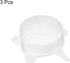 uxcell Silicone Stretch Lids, 3Pack 2.56" Round Container Lid Silicone Bowl Covers Reusable Silicone Lids for Cups, Bowls and Food Cover, White...