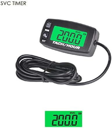 Jayron JR-HM032A Self Powered Digital Tach/Inductive/Maintenance/Waterproof/Backlit/Shutdown Hour Meter,Battery Replaceable,for Lawn Mower Tractor...