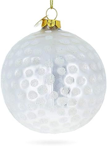 Textured Golf Ball Blown Glass Christmas Ornament...