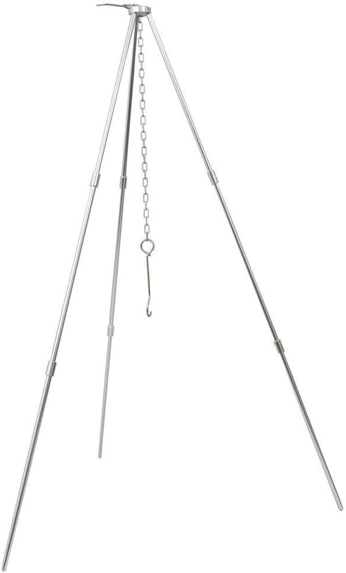 Sutekus Camping Tripod Camp Fire Tripod Portable Campfire Cooking Dutch Oven Tripod and Lantern Hanger silver...