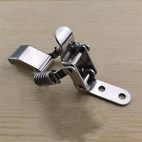 NRC&XRC Stainless Steel All in one Double Spring Locking Latch hasps Chest Toggle Catch Clasp Furniture Hardware Accessories w/Screws (2, L), DK 7...